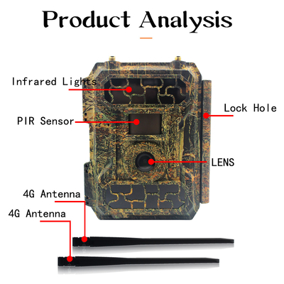 4.3CG Mobile Trail Camera IP66 Waterproof  16MP 1080p Solar Powered 4G